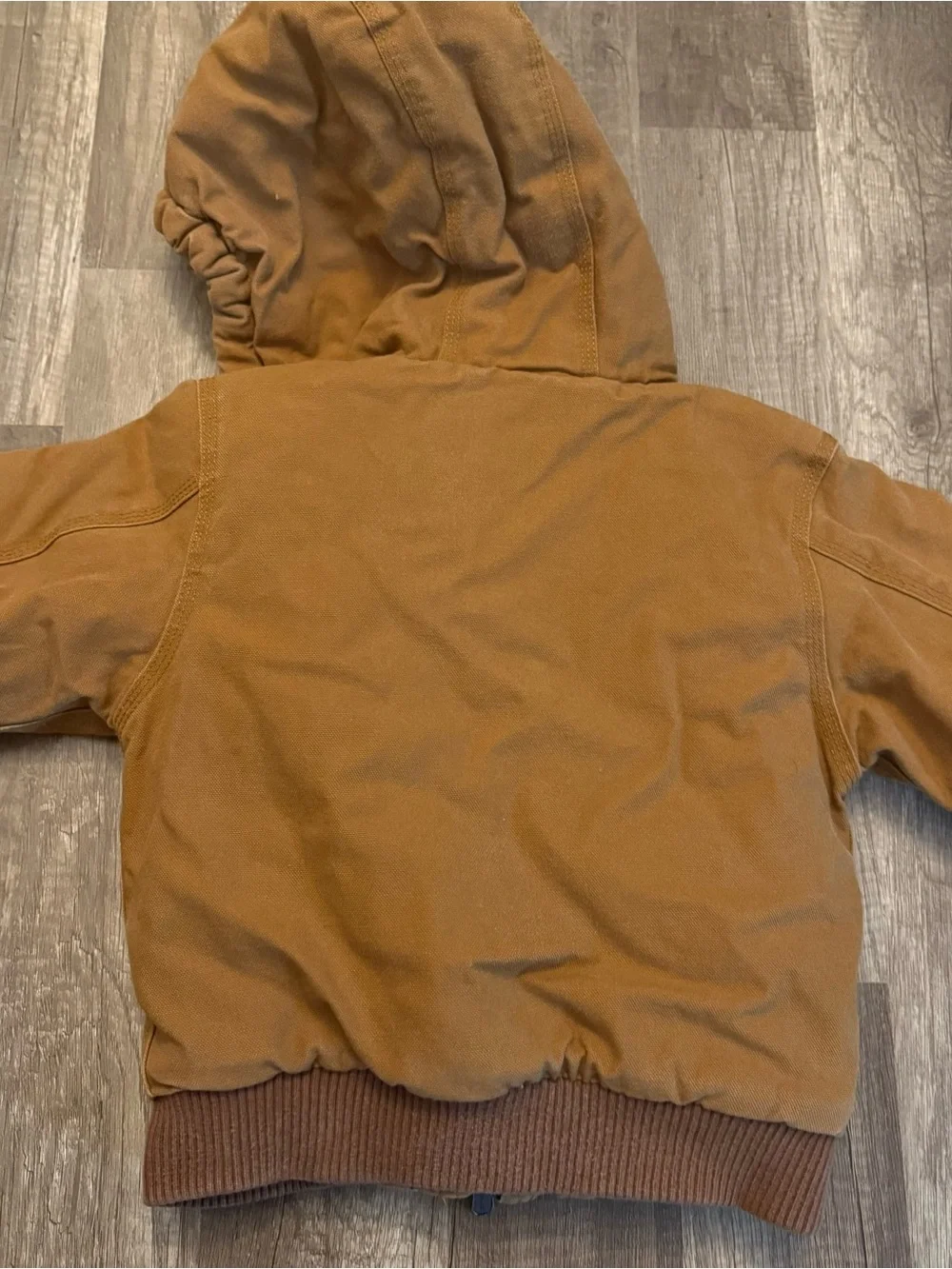 Carhartt Kids Brown Quilted Duck Active Hooded Jacket 3T Toddler Coat